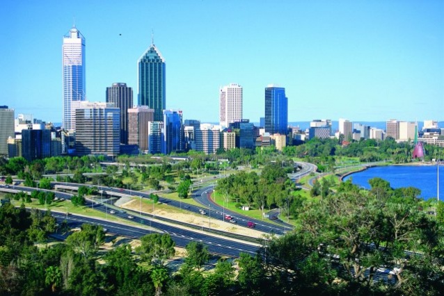 Pogled na center Pertha iz Kings Parka